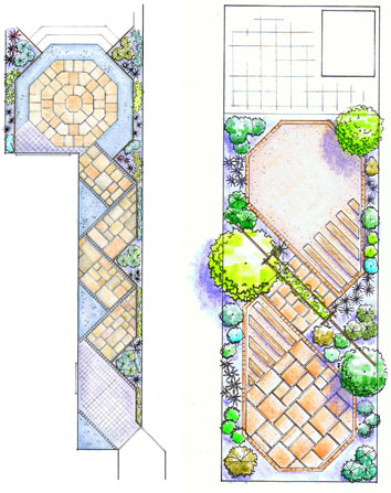 long narrow garden plan