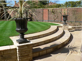 split level garden completed - steps